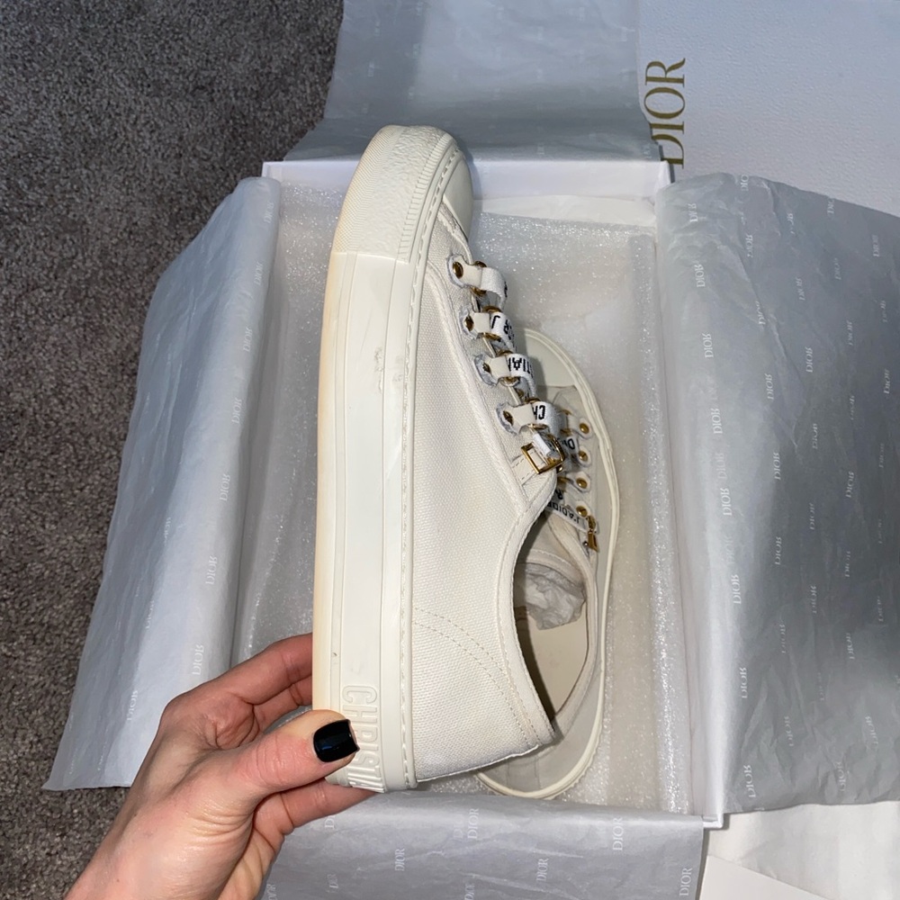 Authentic Dior Women's Cream Sneakers - Picture 3 of 15